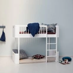 Oliver Furniture Mini+ Low Loft Bed - White Kids Beds