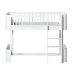 Oliver Furniture Mini+ Low Loft Bed - White Kids Beds