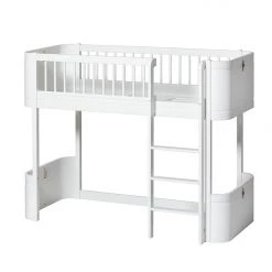 Oliver Furniture Mini+ Low Loft Bed - White Kids Beds