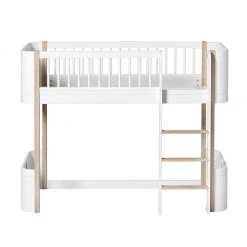Kids Beds Oliver Furniture Mini+ Low Loft Bed - White/Oak