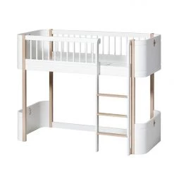Kids Beds Oliver Furniture Mini+ Low Loft Bed - White/Oak