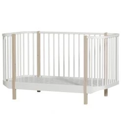 Oliver Furniture Wood Cot - White/Oak Cots & Cribs