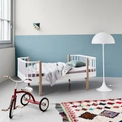 Oliver Furniture Wood Junior Bed (90x160 / 200cm) - White/Oak Kids Beds