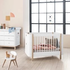 Oliver Furniture Wood Mini+ Cot Bed (0-9yrs) - White/Oak