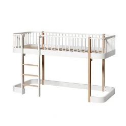 Oliver Furniture Wood Low Loft Bed - White/Oak Kids Beds