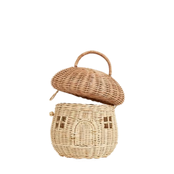 Olli Ella Rattan Mushroom Basket Doll Houses & Furniture