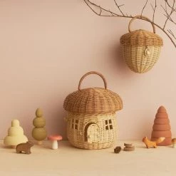Olli Ella Rattan Mushroom Basket Doll Houses & Furniture
