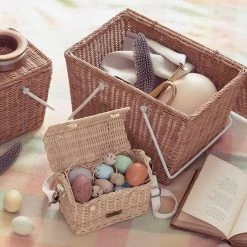 Olli Ella Casa Bag - Straw Toy Storage Baskets