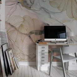 REBEL WALLS Kids Wallpaper Kids Custom Wall Mural - Opulence, Pink Marble