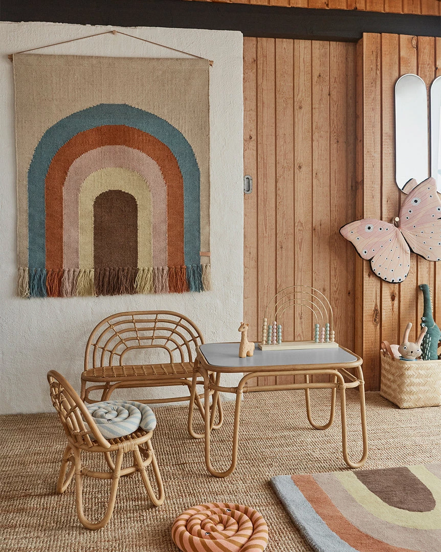 Kids Tables & Chairs OYOY Rainbow Rattan Mini Chair 4 Kids Tables & Chairs OYOY Rainbow Rattan Mini Chair