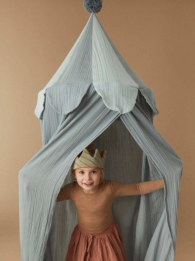 Canopies & Teepees OYOY Ronja Organic Cotton Canopy - Blue 5 Canopies & Teepees OYOY Ronja Organic Cotton Canopy - Blue