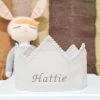 COTTON & SWEETS Personalised Linen Crown - Light Grey Build Your Own Gift Hamper
