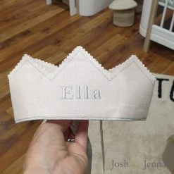 COTTON & SWEETS Build Your Own Gift Hamper Personalised Linen Crown - Powder Pink