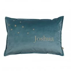 MALOMI KIDS Personalised Luxury Velvet Cushion - Teal NEW ARRIVALS