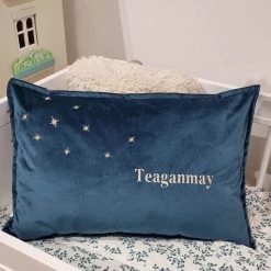MALOMI KIDS Personalised Luxury Velvet Cushion - Teal NEW ARRIVALS