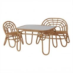 Kids Tables & Chairs OYOY Rainbow Rattan Mini Bench