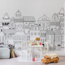 REBEL WALLS Kids Wallpaper Kids Custom Wall Mural - London Houses