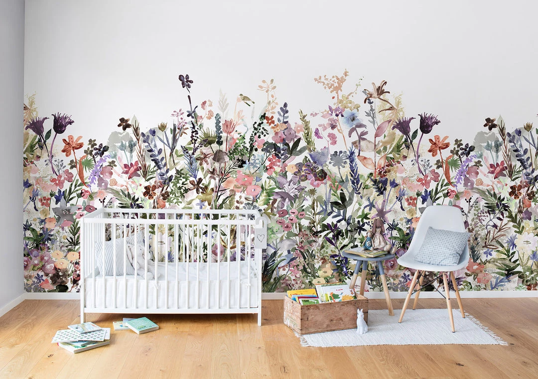 REBEL WALLS Kids Custom Wall Mural - May Meadow Pastel 4 REBEL WALLS Kids Custom Wall Mural - May Meadow Pastel