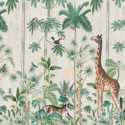 REBEL WALLS Kids Wallpaper Kids Custom Wall Mural - Giraffe Stroll
