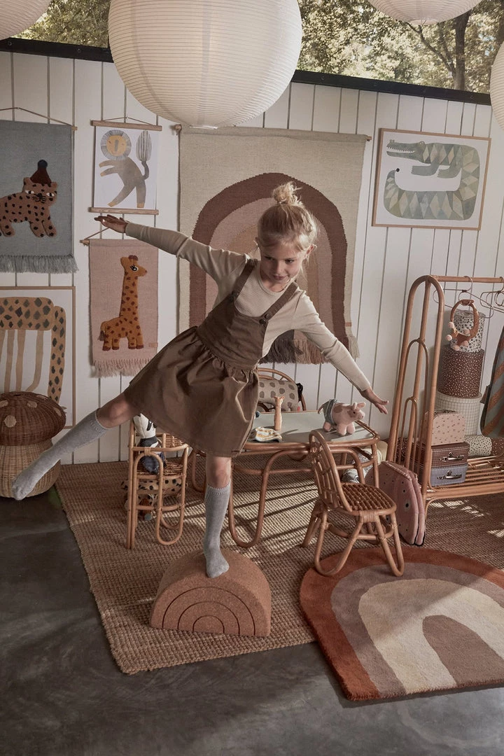 OYOY Rainbow Rug In Choko 4 OYOY Rainbow Rug In Choko