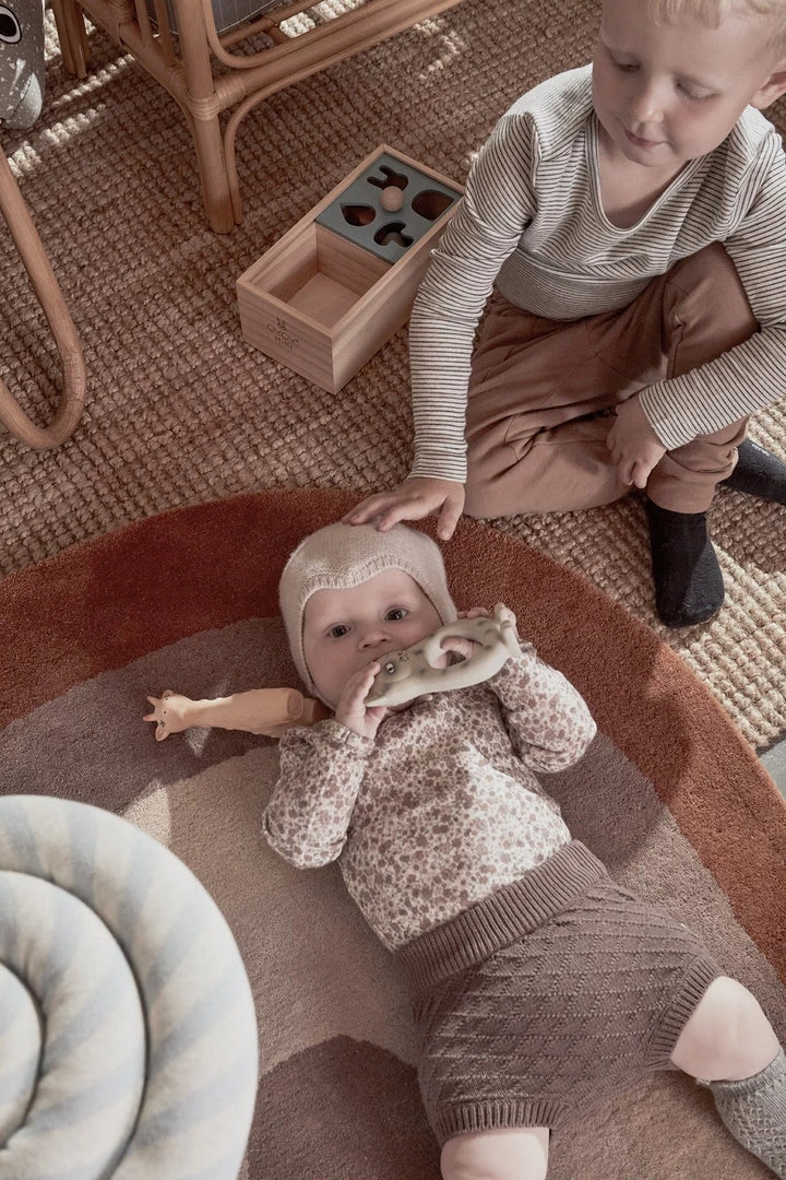 OYOY Rainbow Rug In Choko 6 OYOY Rainbow Rug In Choko