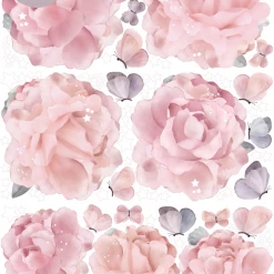 SCHMOOKS Peonies & Butterflies Wall Stickers - 6 Pack