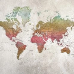 REBEL WALLS Kids Custom Wall Mural - School Atlas Rainbow Kids Wallpaper