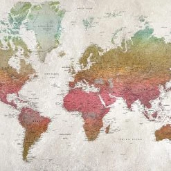 REBEL WALLS Kids Custom Wall Mural - School Atlas Rainbow Kids Wallpaper