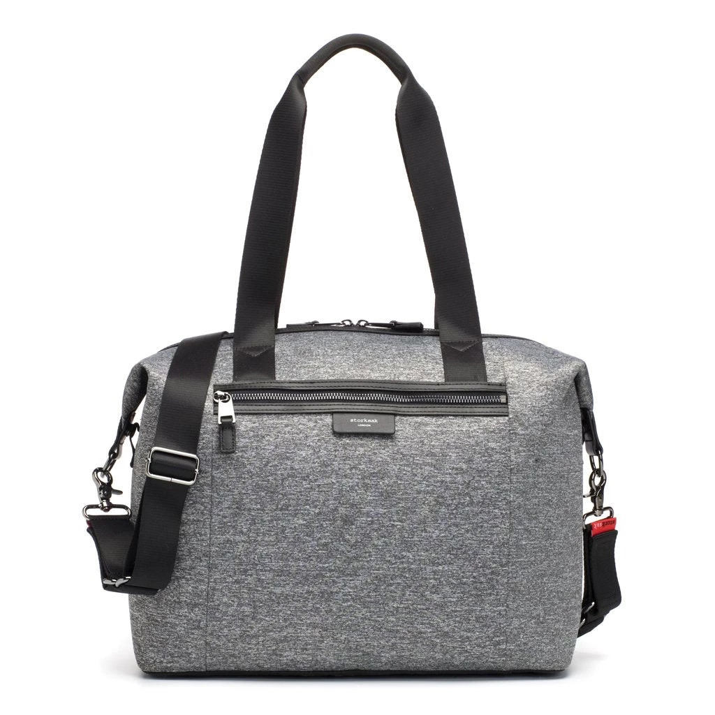 Storksak Stevie Luxe Scuba Baby Changing Bag - Grey Marl 3 Storksak Stevie Luxe Scuba Baby Changing Bag - Grey Marl