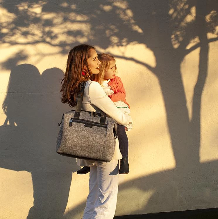 Storksak Stevie Luxe Scuba Baby Changing Bag - Grey Marl 4 Storksak Stevie Luxe Scuba Baby Changing Bag - Grey Marl