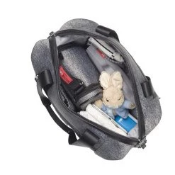 Storksak Stevie Luxe Scuba Baby Changing Bag - Grey Marl 14 Storksak Stevie Luxe Scuba Baby Changing Bag - Grey Marl