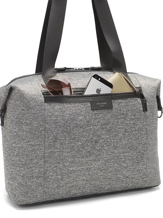 Storksak Stevie Luxe Scuba Baby Changing Bag - Grey Marl 9 Storksak Stevie Luxe Scuba Baby Changing Bag - Grey Marl
