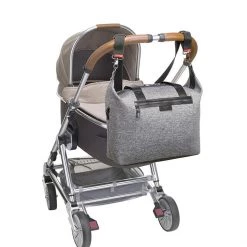 Storksak Stevie Luxe Scuba Baby Changing Bag - Grey Marl 18 Storksak Stevie Luxe Scuba Baby Changing Bag - Grey Marl