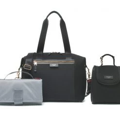 Storksak Stevie Luxe Scuba Baby Changing Bag - Black