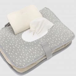 Storksak Organic Changing Station - Grey Raindot Changing Cushions