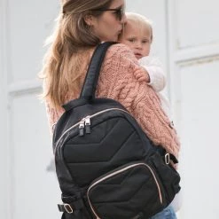 Storksak Hero Quilt Backpack Baby Changing Bag - Black Baby Changing Bags