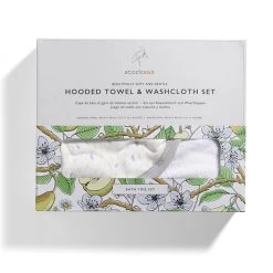 Storksak Hooded Towel & Wash Cloth - Raindot Print