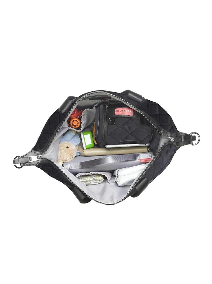 Baby Changing Bags Storksak Stevie Quilted Baby Bag - Black 11 Baby Changing Bags Storksak Stevie Quilted Baby Bag - Black