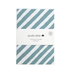 STUDIO DITTE Fitted Single Sheet Stripe Blue - 90 X 200 Cm