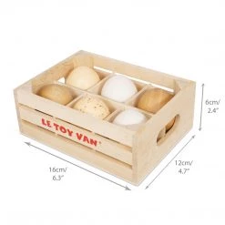 Le Toy Van Honeybee Market Crate - Half Dozen Farm Eggs