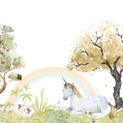 REBEL WALLS Kids Custom Wall Mural - Unicorn Dream Rainbow