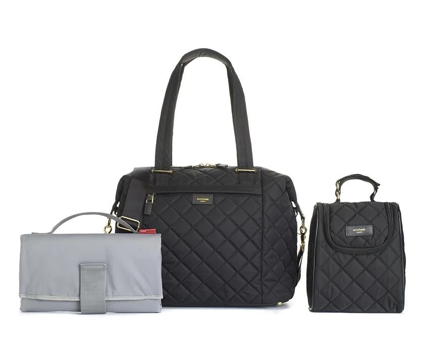 Baby Changing Bags Storksak Stevie Quilted Baby Bag - Black 8 Baby Changing Bags Storksak Stevie Quilted Baby Bag - Black
