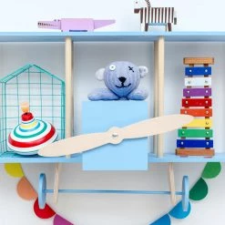 Up Warsaw Airplane Wooden Shelf - Blue Shelving