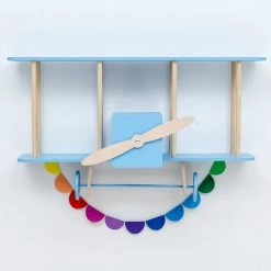 Up Warsaw Airplane Wooden Shelf - Blue Shelving