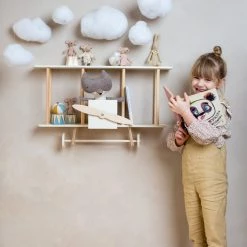 Up Warsaw Airplane Wooden Shelf - White