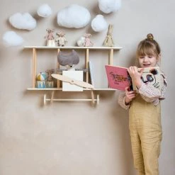 Up Warsaw Airplane Wooden Shelf - White