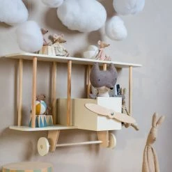 Up Warsaw Airplane Wooden Shelf - White
