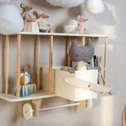 Up Warsaw Airplane Wooden Shelf - White