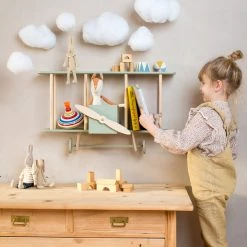 UP WARSAW Warsaw Airplane Wooden Shelf - Sage Green Shelving