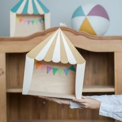 Shelving Up Warsaw Circus Wooden Shelf - Mustard/White